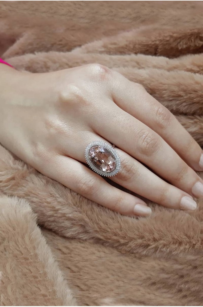 Morganitli Pırlantalı Yüzük 8,35 Karat