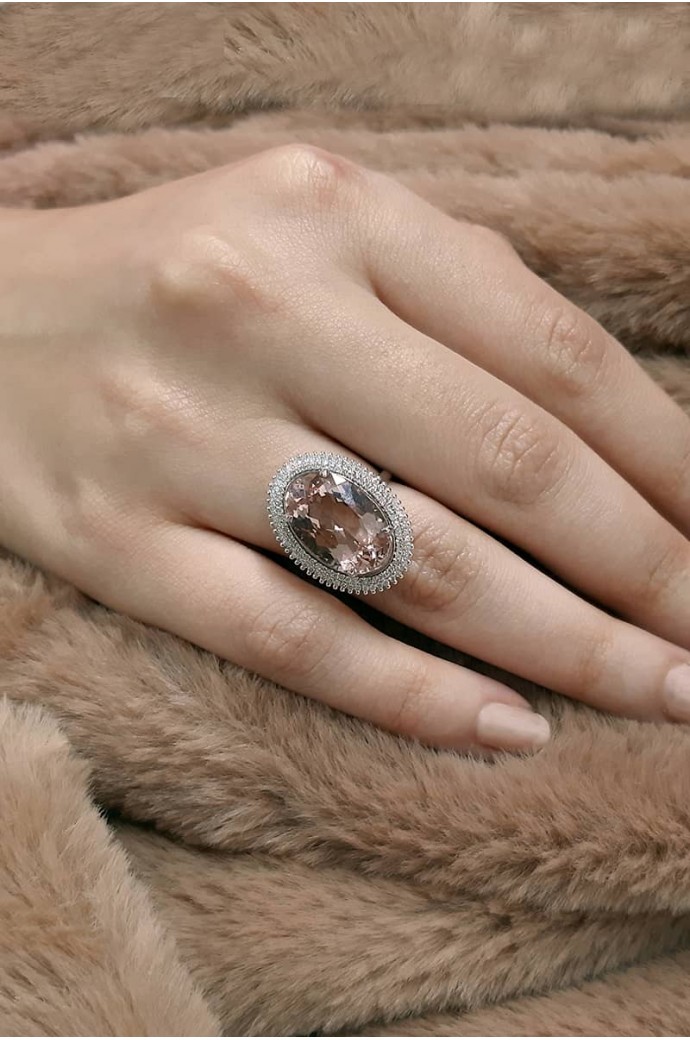 Morganitli Pırlantalı Yüzük 8,35 Karat
