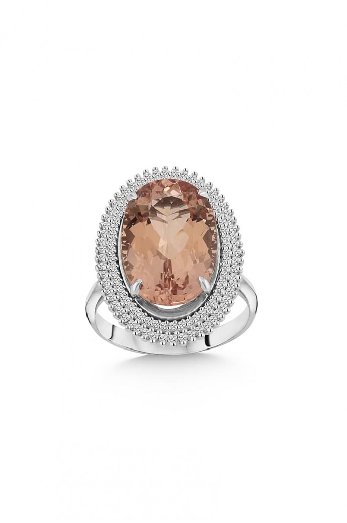 Morganitli Pırlantalı Yüzük 8,35 Karat