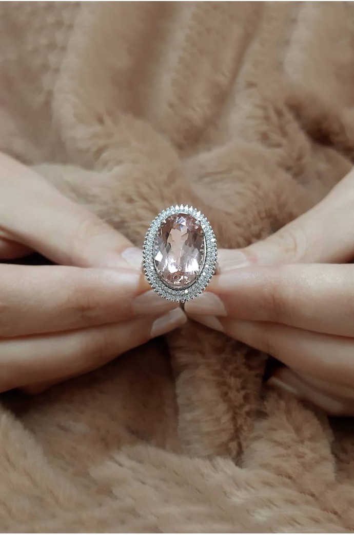 Morganitli Pırlantalı Yüzük 8,35 Karat
