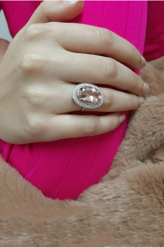 Morganitli Pırlantalı Yüzük 8,35 Karat
