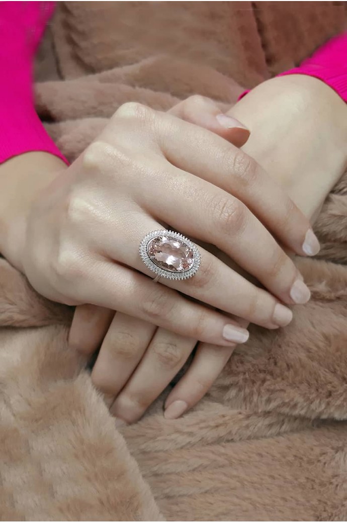 Morganitli Pırlantalı Yüzük 8,35 Karat