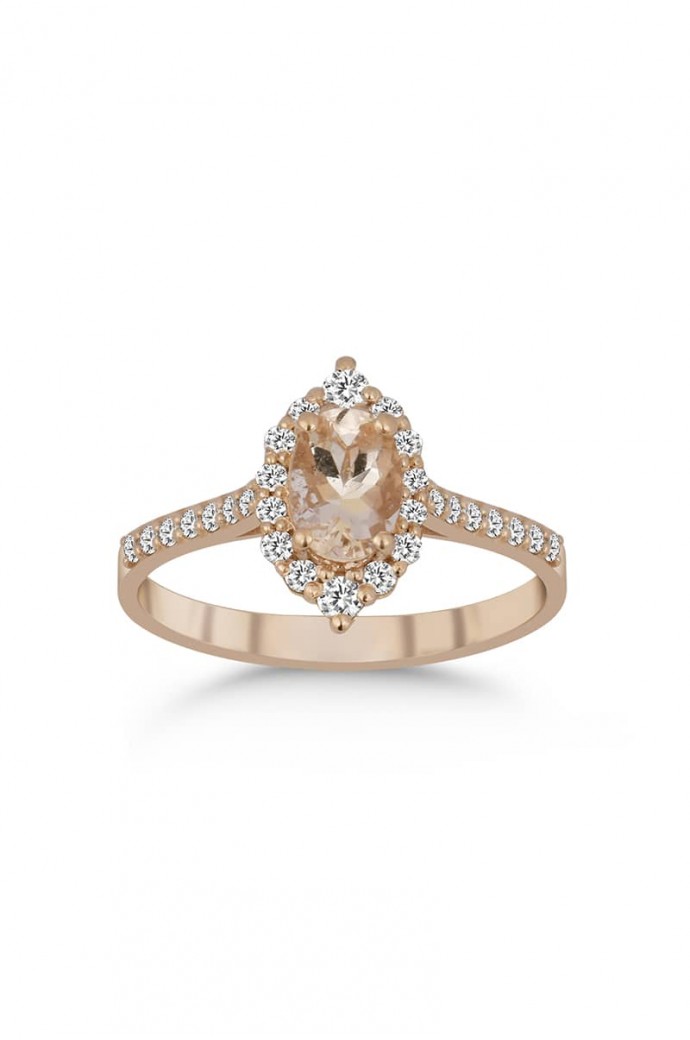 Morganitli Pırlantalı Yüzük 1,06 Karat