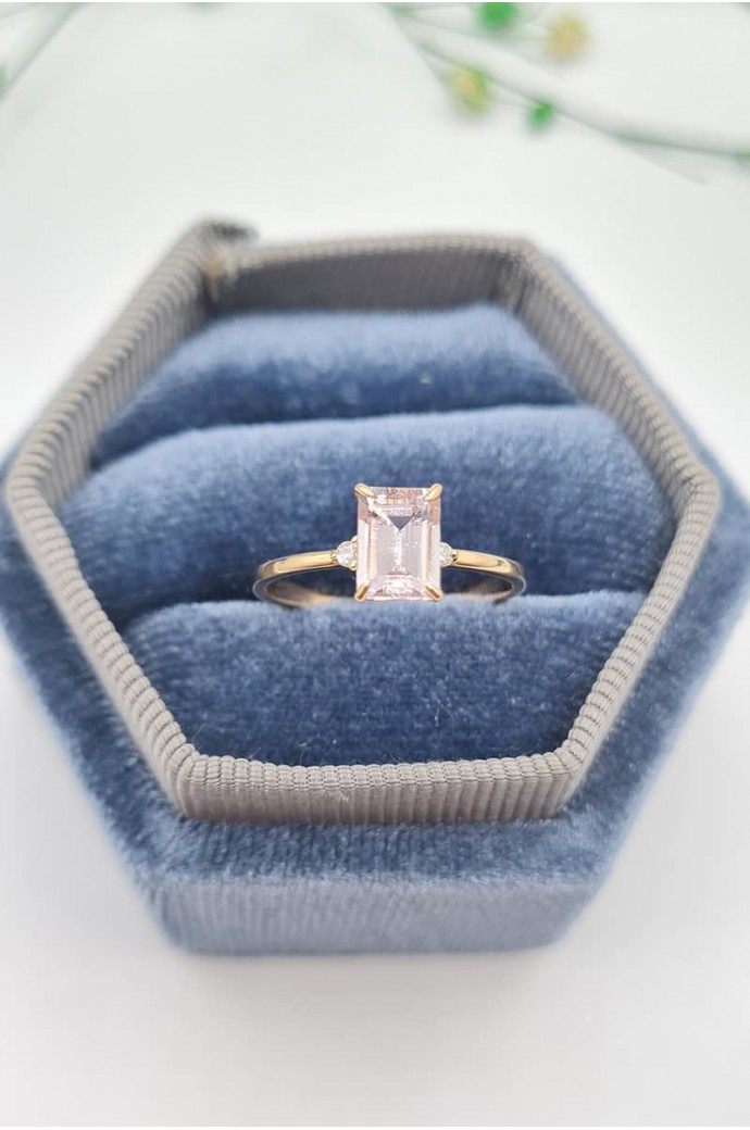 Morganitli Pırlantalı Yüzük  1,28 Karat