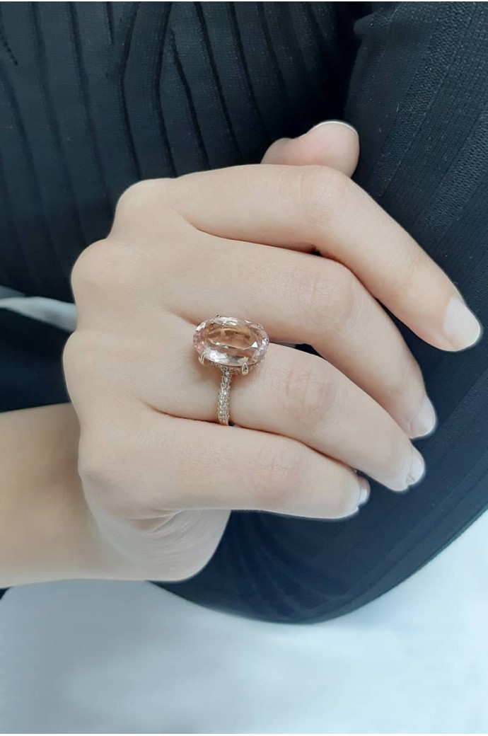 Morganitli Pırlantalı Yüzük 8,24 Karat
