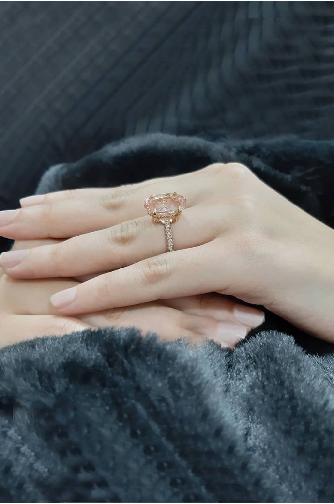 Morganitli Pırlantalı Yüzük 8,24 Karat