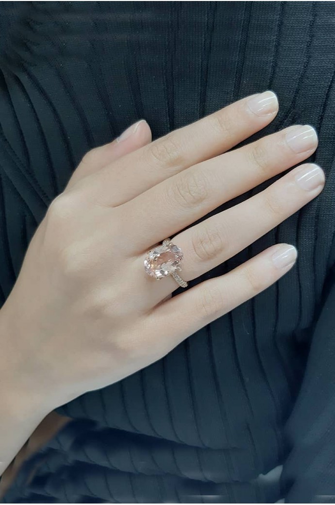 Morganitli Pırlantalı Yüzük 8,24 Karat