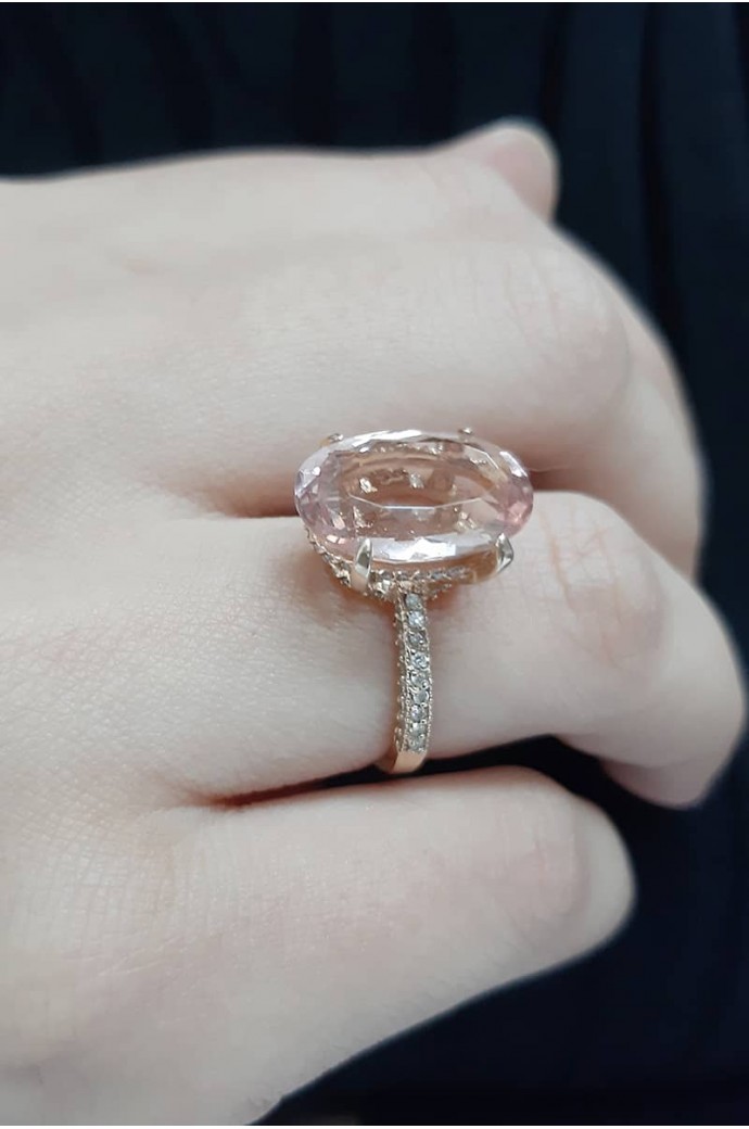 Morganitli Pırlantalı Yüzük 8,24 Karat