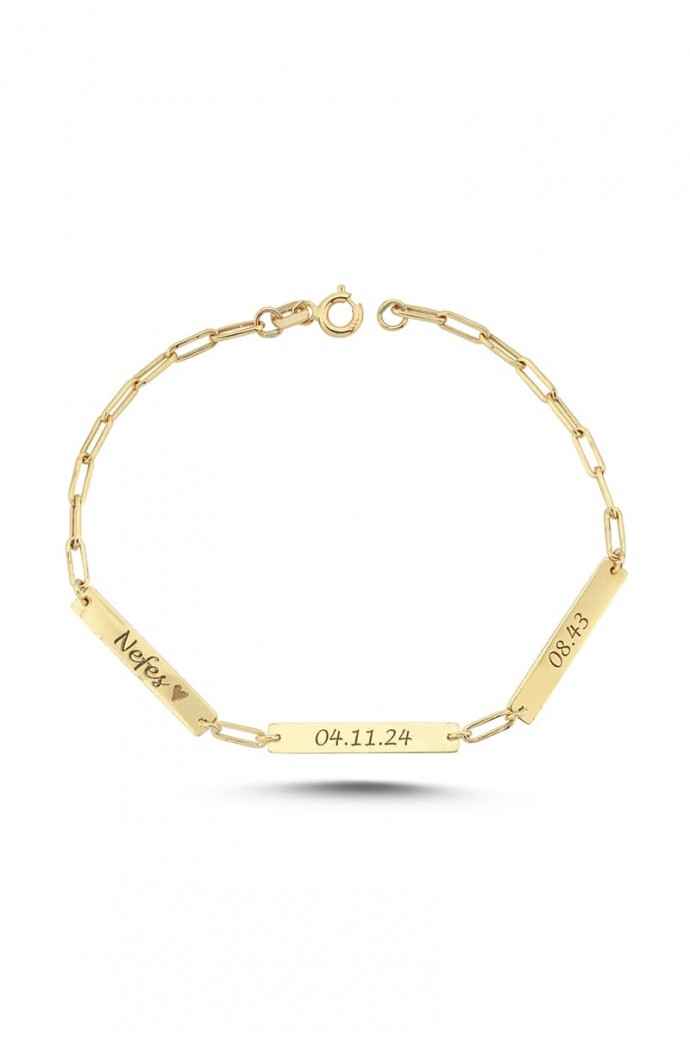 Özel Tasarım İsimli Altın Bileklik 