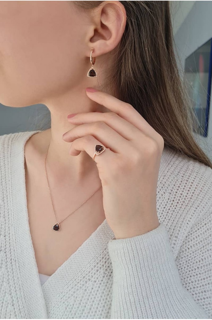 Smoky Taşlı Pırlantalı Mini Set 4,36 Karat