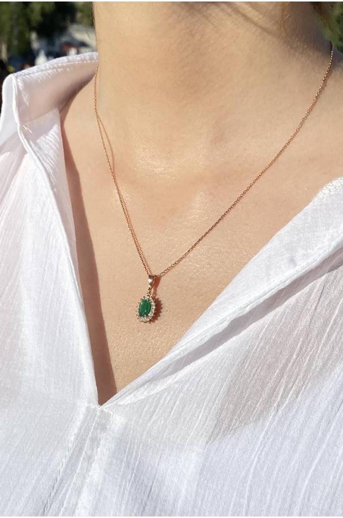 Yeşil Kuvars Taşlı Pırlantalı Mini Set 3,15 Karat