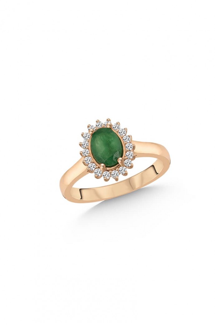 Yeşil Kuvars Taşlı Pırlantalı Mini Set 3,15 Karat