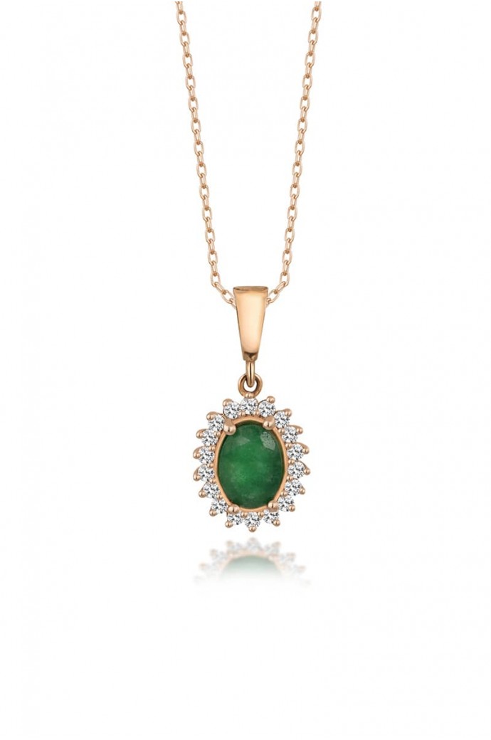 Yeşil Kuvars Taşlı Pırlantalı Mini Set 3,15 Karat