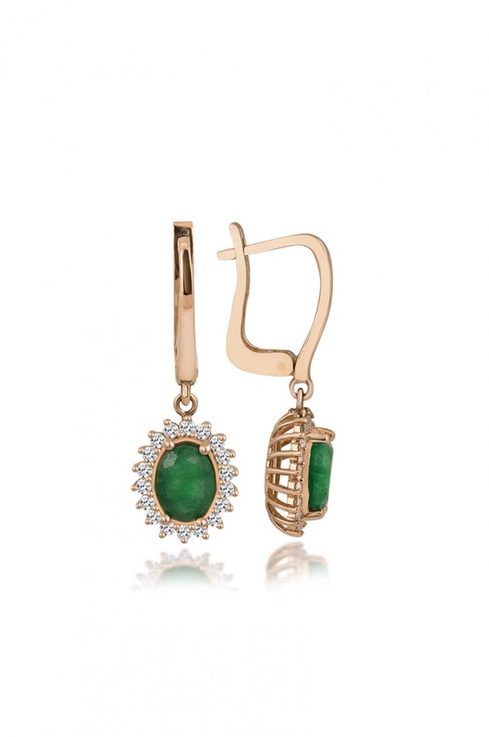 Yeşil Kuvars Taşlı Pırlantalı Mini Set 3,15 Karat