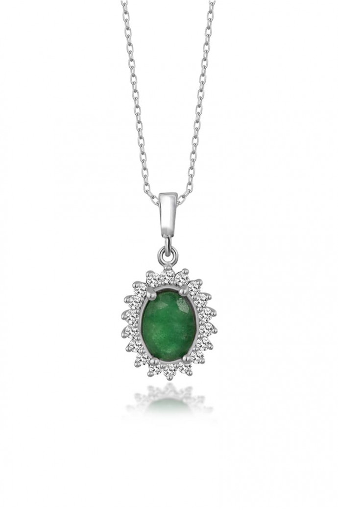 Yeşil Kuvars Taşlı Pırlantalı Mini Set 3,15 Karat