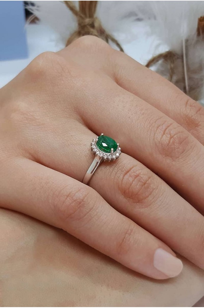 Yeşil Kuvars Taşlı Pırlantalı Mini Set 3,15 Karat