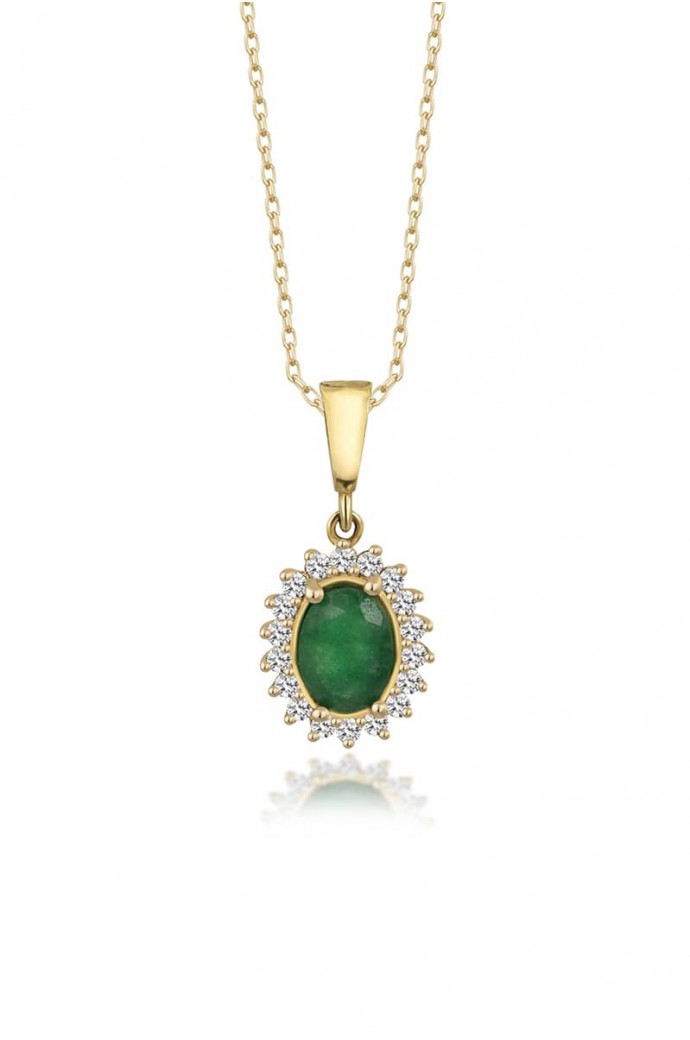 Yeşil Kuvars Taşlı Pırlantalı Mini Set 3,15 Karat