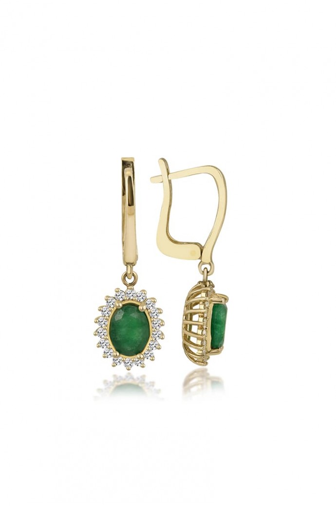 Yeşil Kuvars Taşlı Pırlantalı Mini Set 3,15 Karat