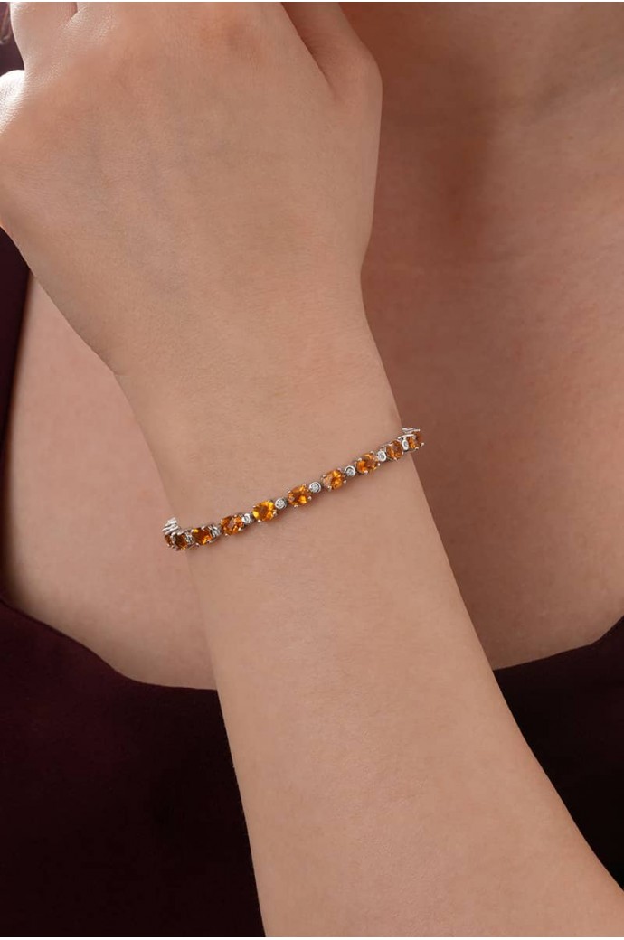 Sitrinli Pırlantalı Bileklik  4,20 Karat