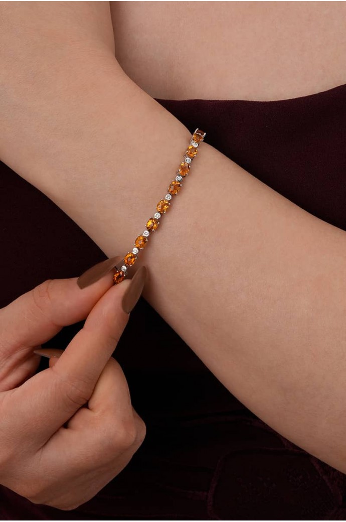 Sitrinli Pırlantalı Bileklik  4,20 Karat
