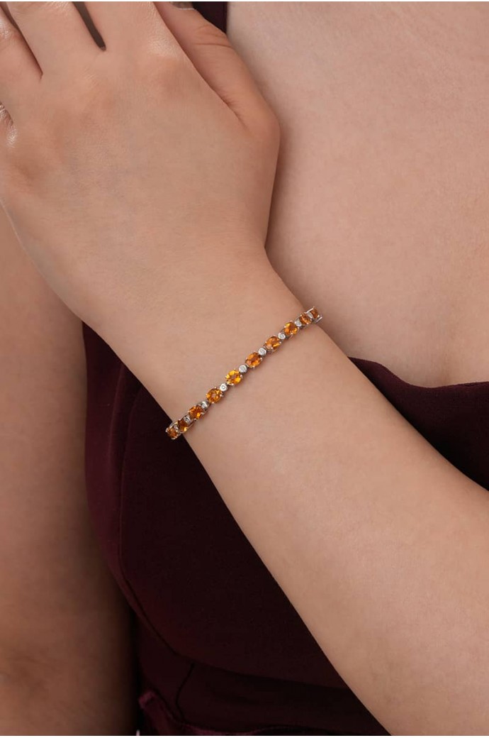 Sitrinli Pırlantalı Bileklik  4,20 Karat