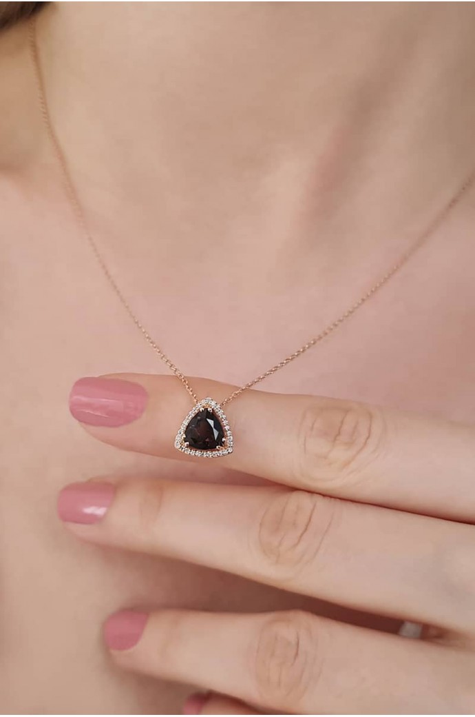 Smoky Taşlı Pırlantalı Kolye 1,09 Karat