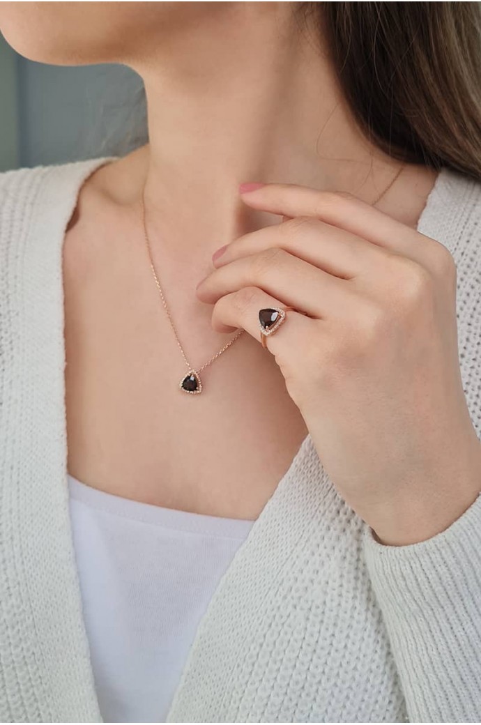 Smoky Taşlı Pırlantalı Kolye 1,09 Karat