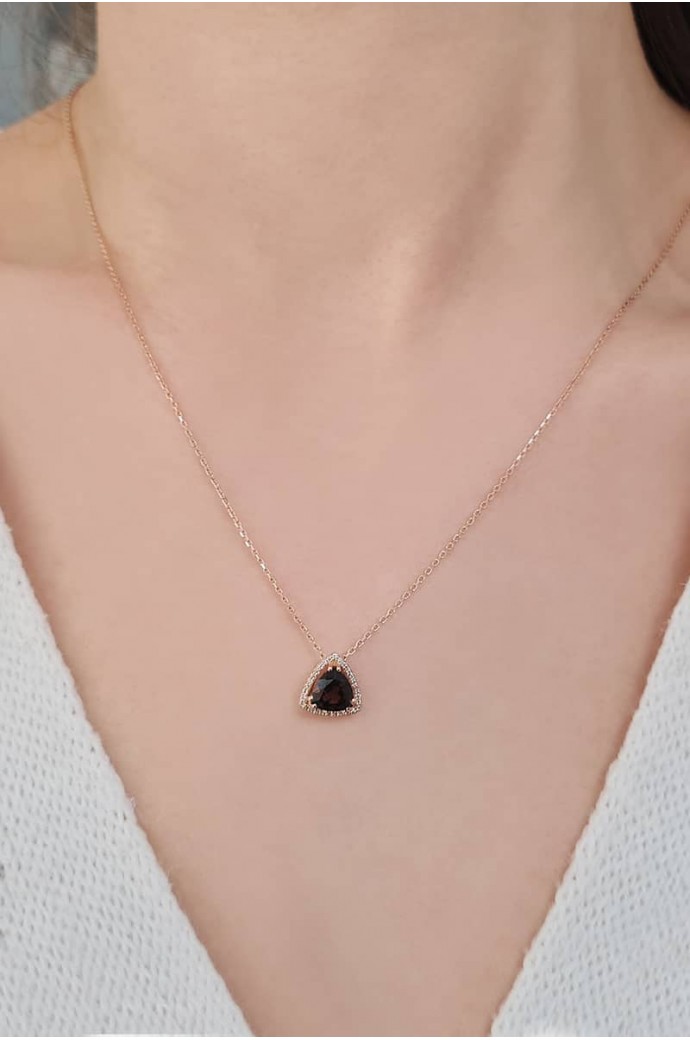 Smoky Taşlı Pırlantalı Kolye 1,09 Karat