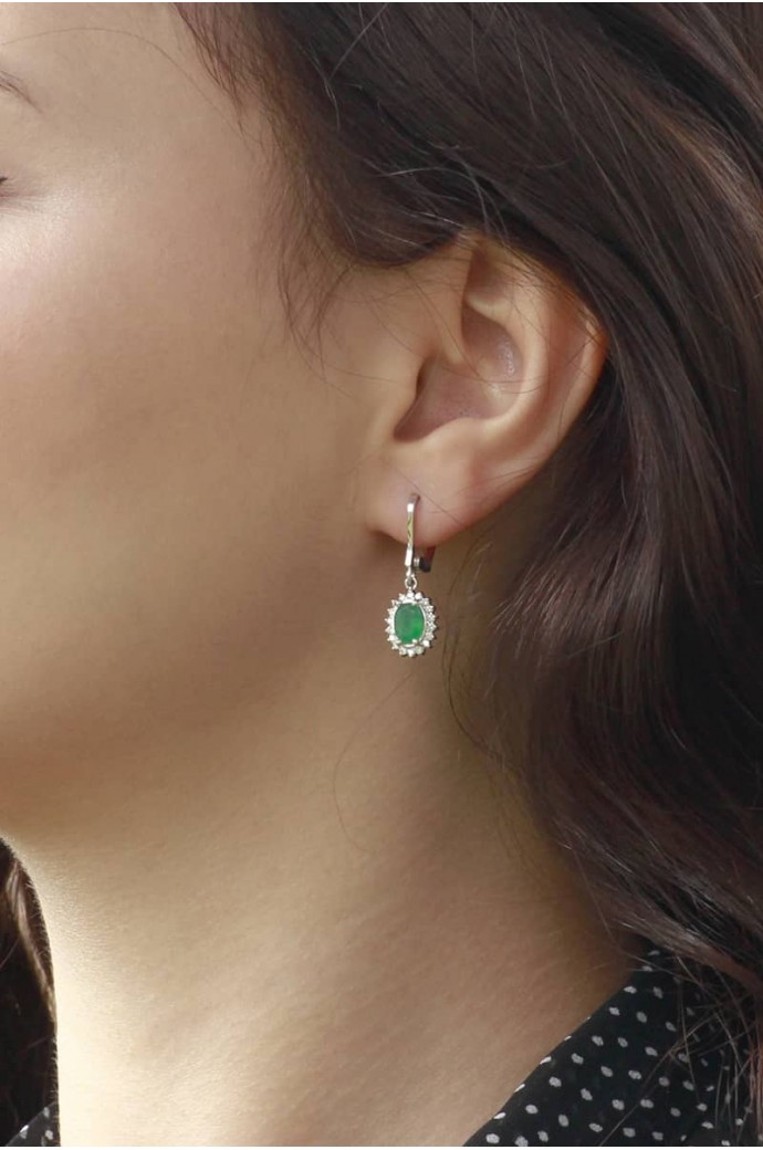 Kuvars Taşlı Pırlantalı Küpe 1,65 Karat