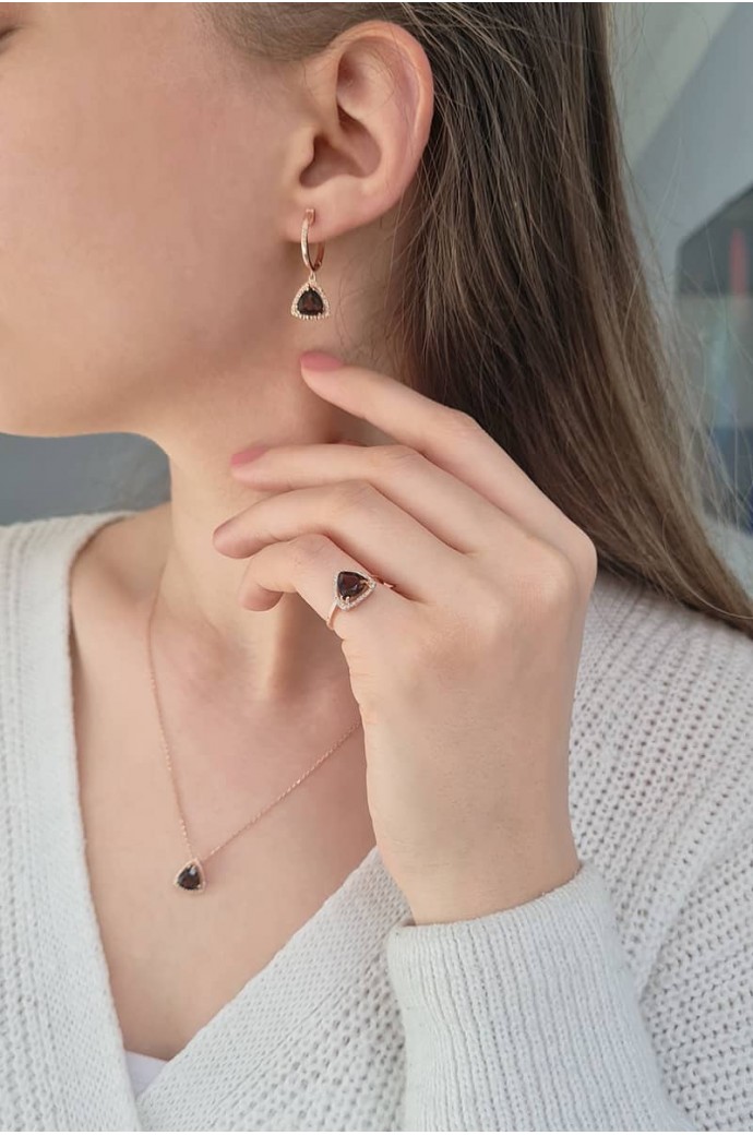 Smoky Taşlı Pırlantalı Küpe 2,18 Karat