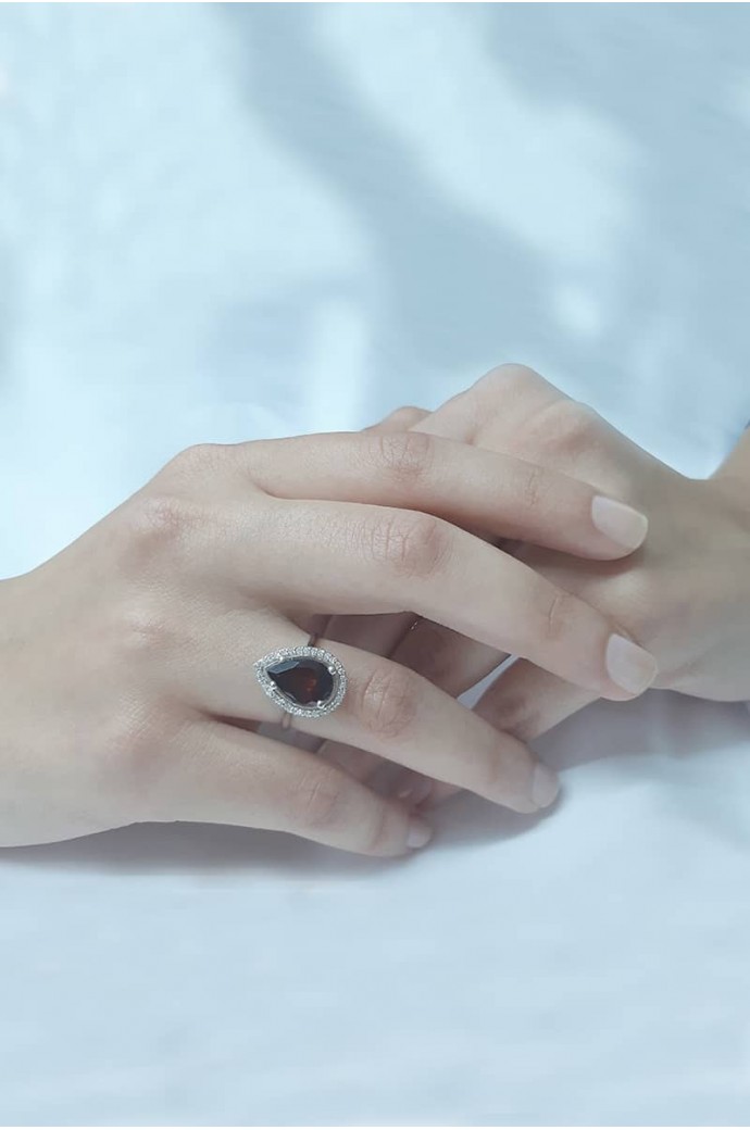 Garnetli Pırlantalı Yüzük 2,93 Karat 