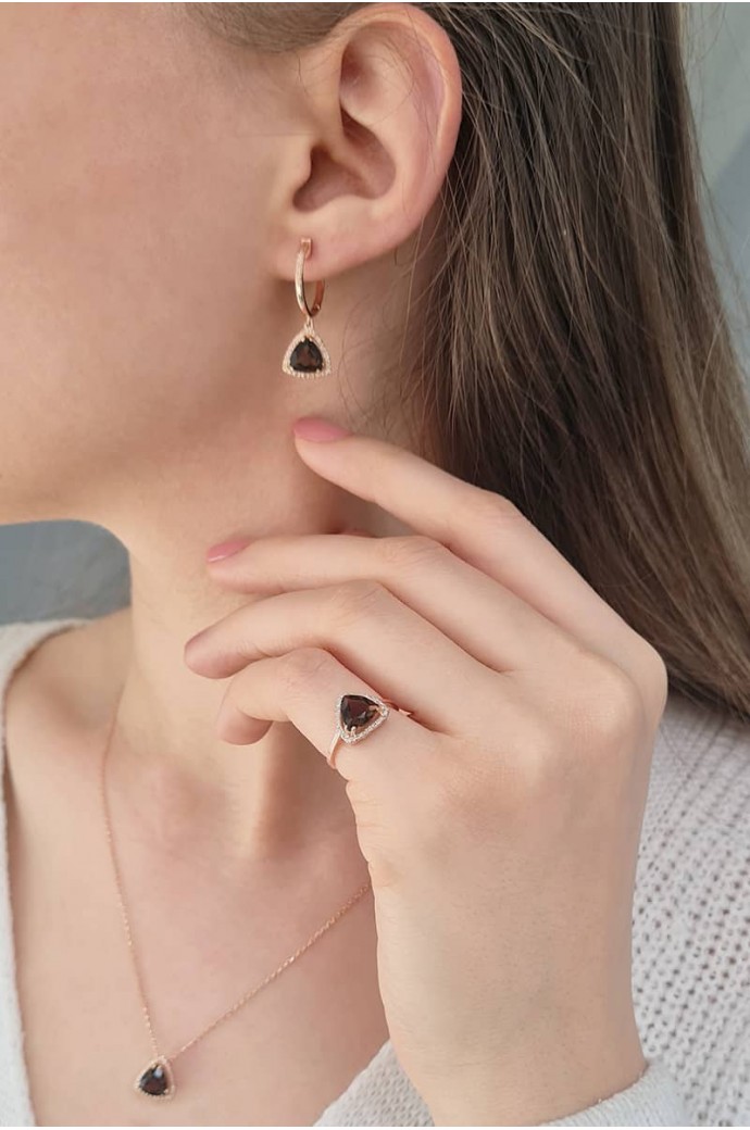 Smoky Taşlı Pırlantalı Yüzük 1,09 Karat