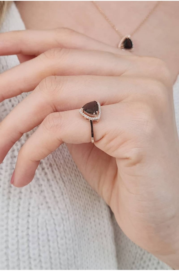 Smoky Taşlı Pırlantalı Yüzük 1,09 Karat