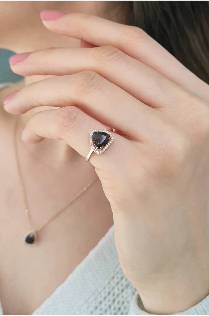 Smoky Taşlı Pırlantalı Yüzük 1,09 Karat
