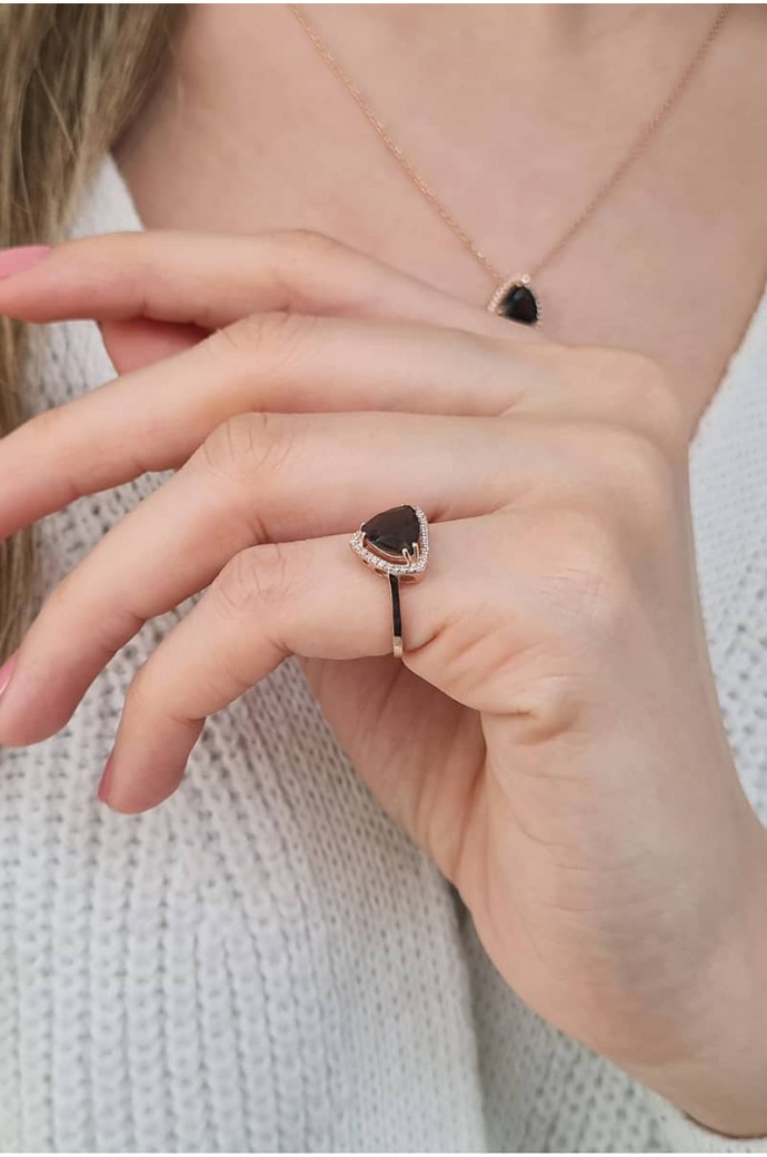 Smoky Taşlı Pırlantalı Yüzük 1,09 Karat