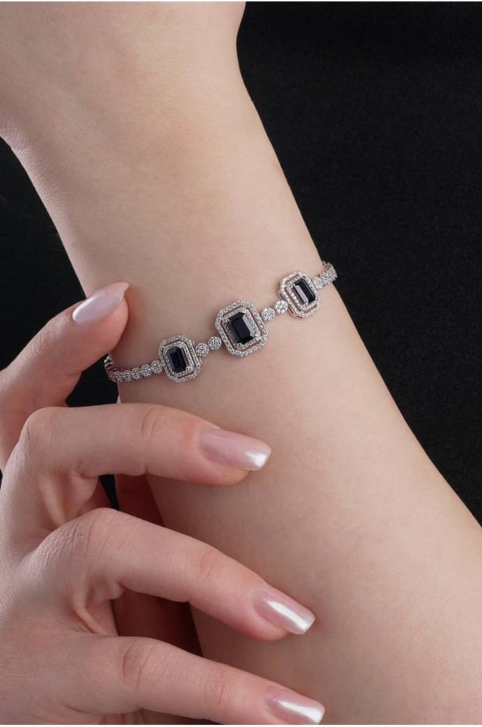 Safirli Pırlantalı Bileklik 3,12 Karat