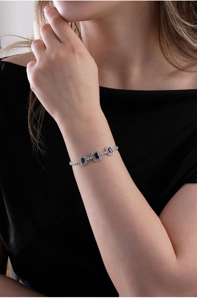 Safirli Pırlantalı Bileklik 3,12 Karat