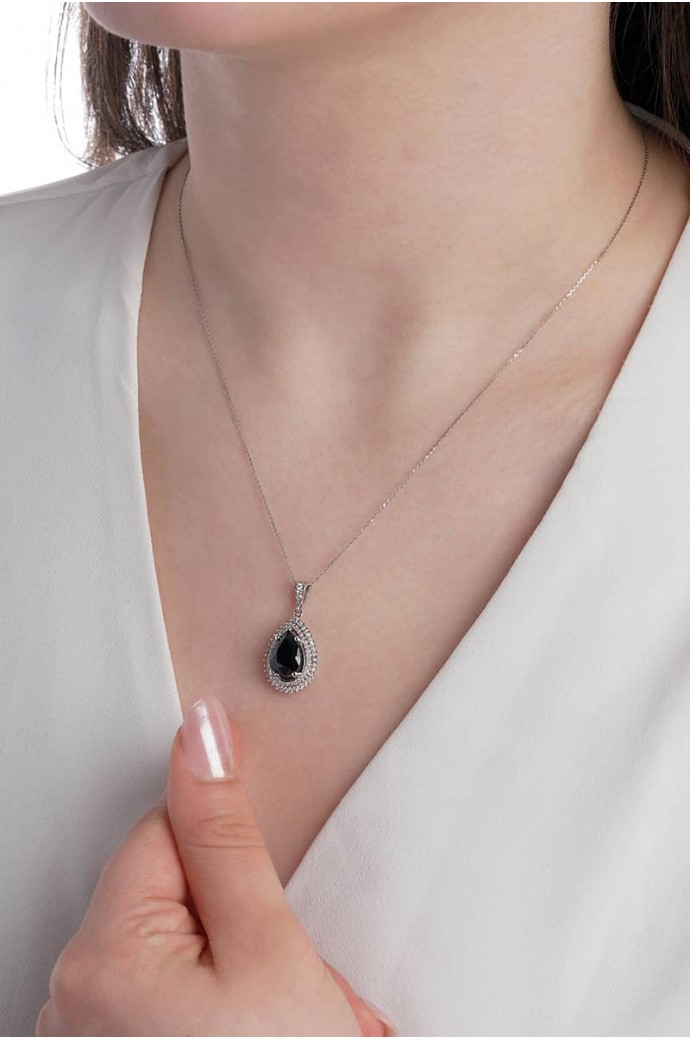 Safirli Pırlantalı Kolye 3,03 Karat