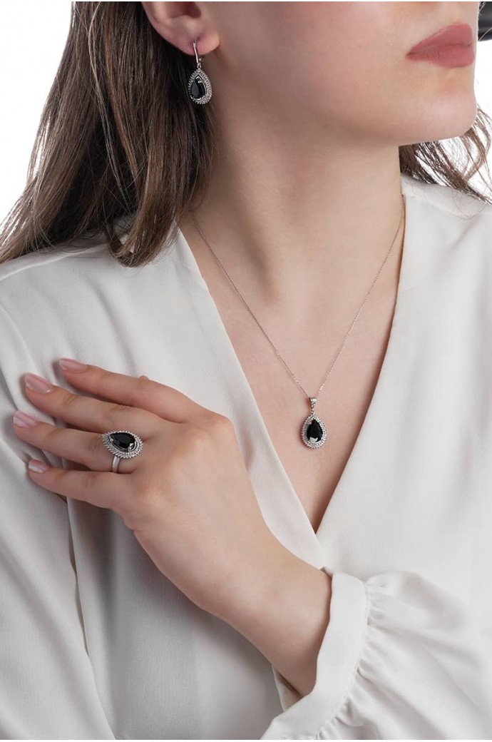 Safirli Pırlantalı Mini Set 12,64 Karat