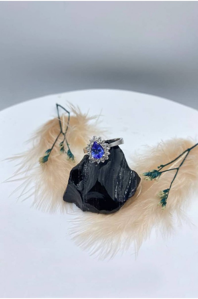 Safirli Pırlantalı Yüzük 1,00 Karat