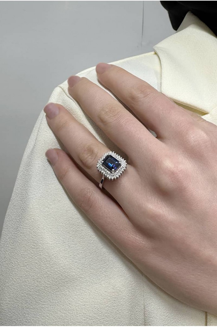 Safirli Pırlantalı Yüzük 2,20 Karat