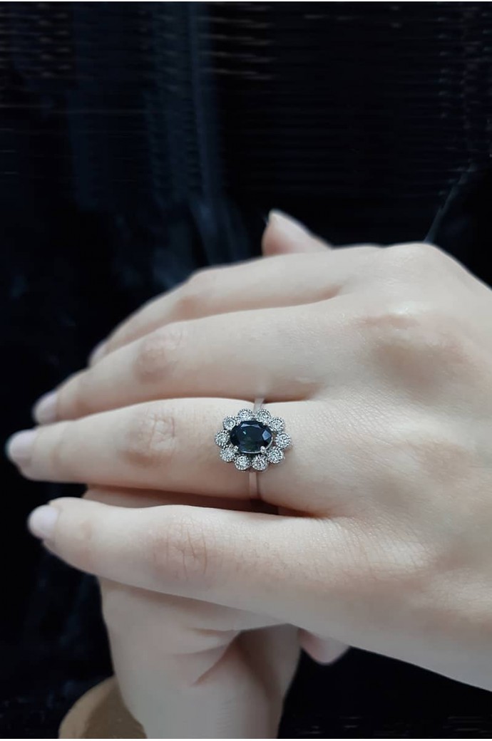 Safirli Pırlantalı Yüzük 1,51 Karat