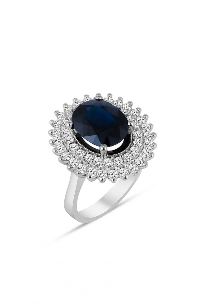 Safirli Pırlantalı Yüzük 5,41 Karat