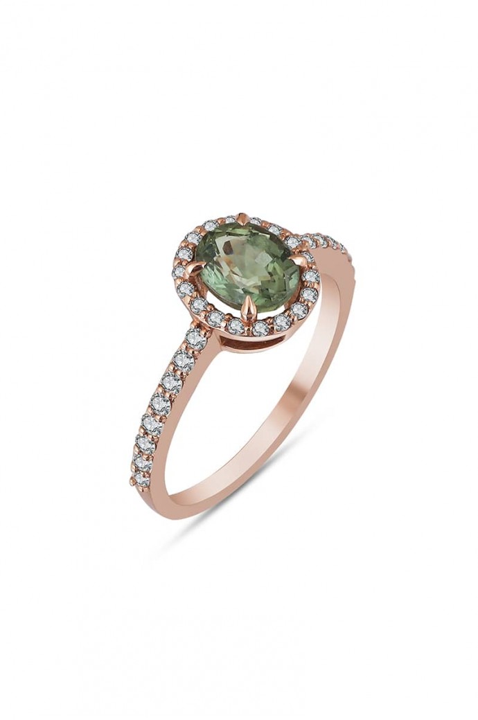 Safirli Pırlantalı Yüzük 1,65 Karat