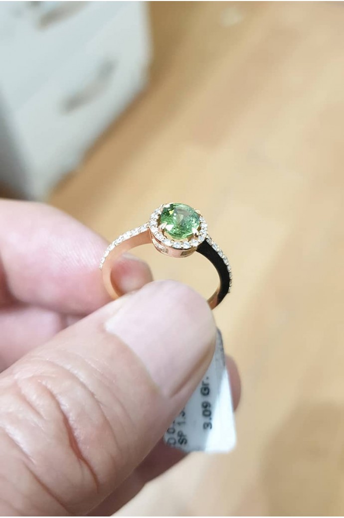 Safirli Pırlantalı Yüzük 1,50 Karat
