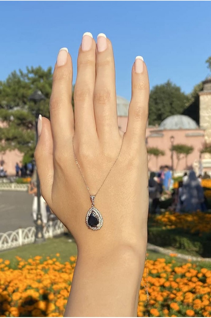 Safirli Pırlantalı Kolye 3,03 Karat