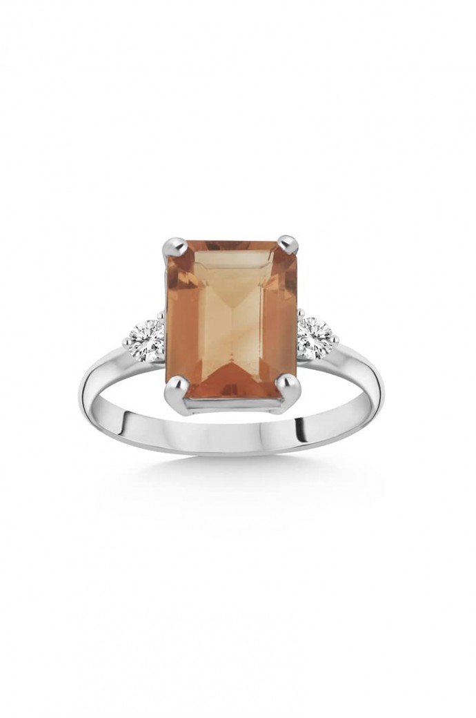 Sitrin Taşlı Pırlantalı Yüzük 6,89 Karat 