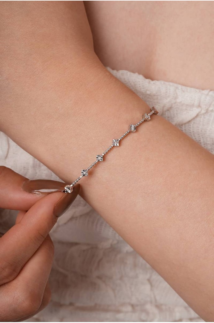 Suyolu Pırlanta Efektli Bileklik 0,07 Karat