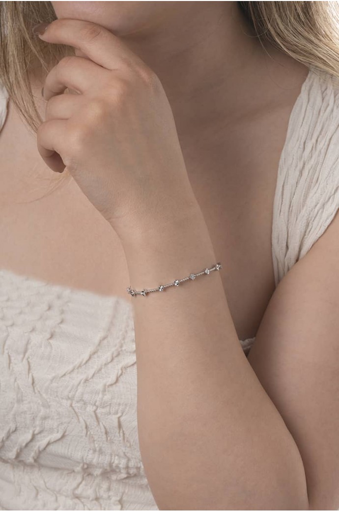 Suyolu Pırlanta Efektli Bileklik 0,07 Karat