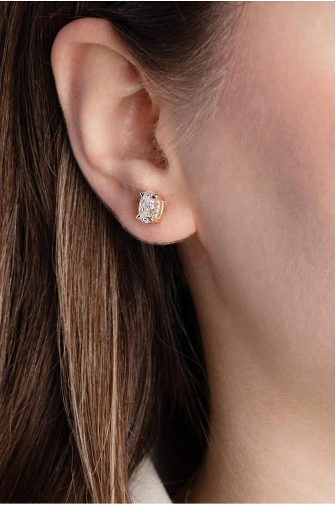 Tektaş Pırlanta Küpe 2,08 Karat Oval Kesim